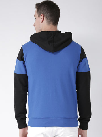 Blue  Black Hooded Sweatshirt