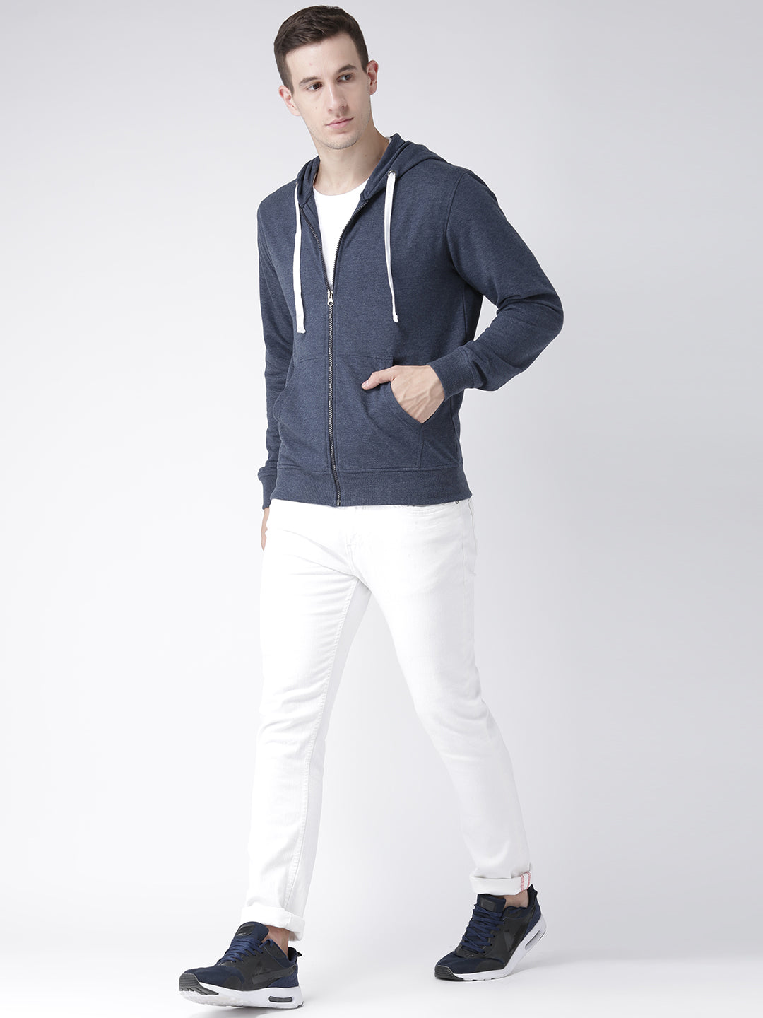 Navy Blue Hooded Sweatshirt