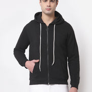 Black Hooded Cotton Sweatshirt