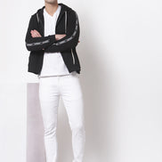 Black Hooded Cotton Sweatshirt