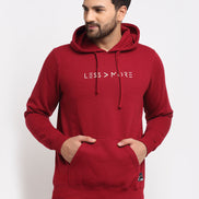 Maroon Typography Print Hooded Sweatshirt