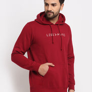Maroon Typography Print Hooded Sweatshirt
