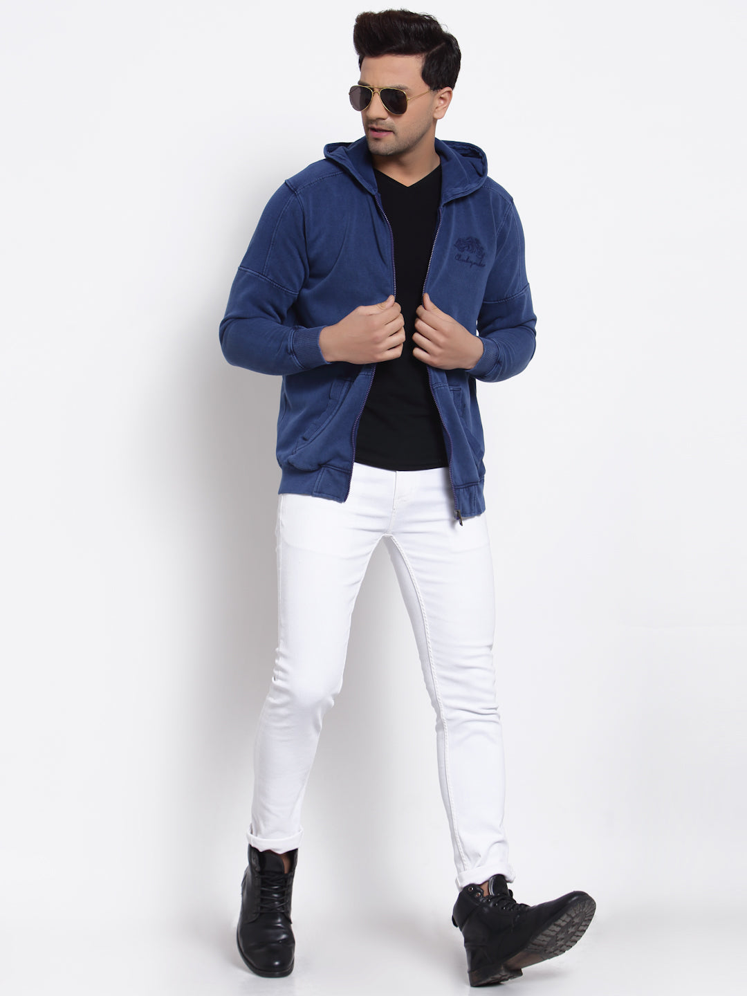 Blue Hooded Sweatshirt