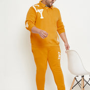 Mustard Polo Neck Plus Size Track Suit