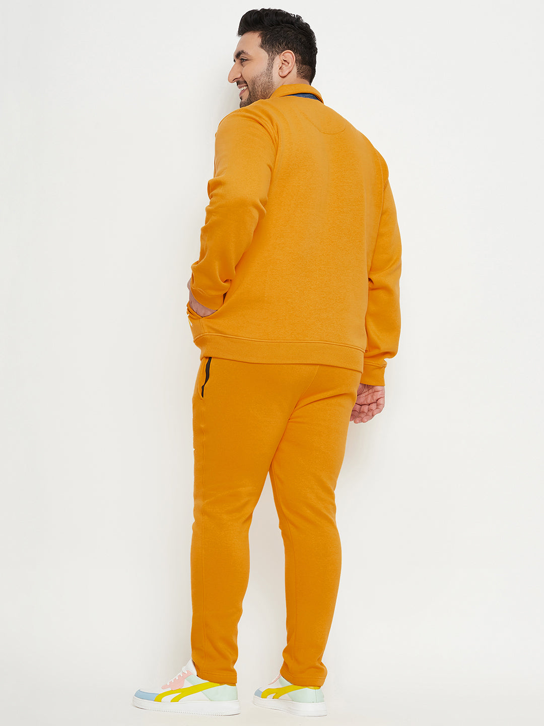 Mustard Polo Neck Plus Size Track Suit