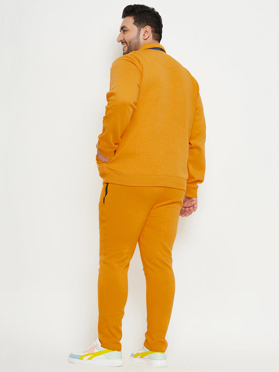 Mustard Polo Neck Plus Size Track Suit