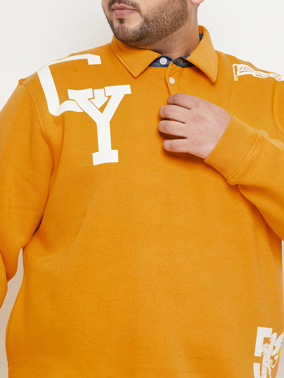 Mustard Polo Neck Plus Size Track Suit