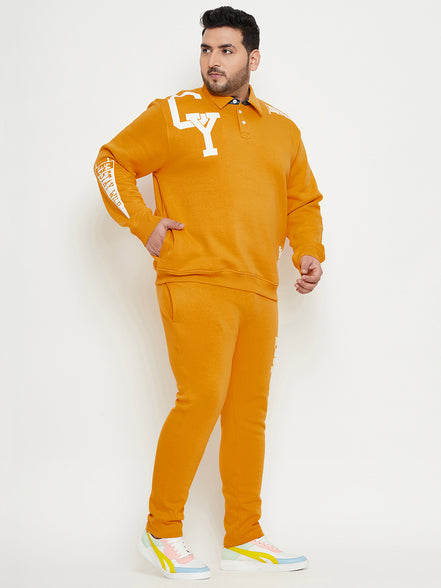 Mustard Polo Neck Plus Size Track Suit