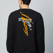 Black Printed Sweatshirt