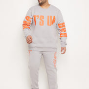Light Grey Round Neck Plus Size Sweatshirt