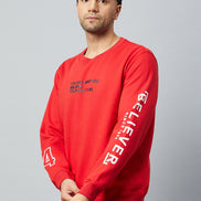 Red Printed Full Sleeve Round Neck Sweatshirt