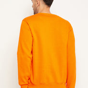 Orange Printed Full Sleeve Round Neck Sweatshirt