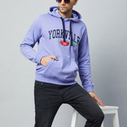 Lilac Printed Full Sleeve Hooded Sweatshirt