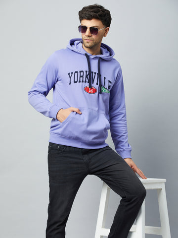 Lilac Printed Full Sleeve Hooded Sweatshirt