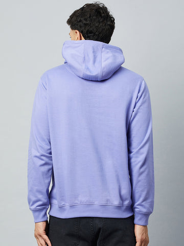 Lilac Printed Full Sleeve Hooded Sweatshirt