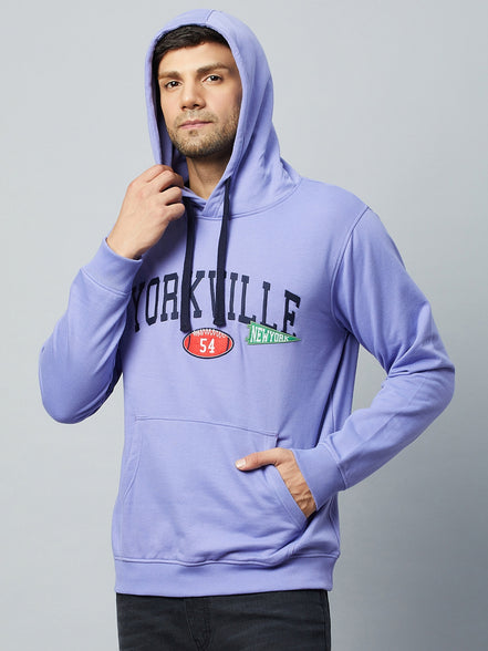 Lilac Printed Full Sleeve Hooded Sweatshirt