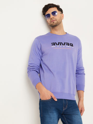 Lilac Printed Full Sleeve Round Neck Sweatshirt