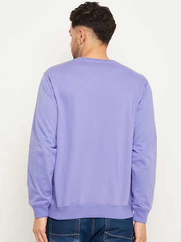 Lilac Printed Full Sleeve Round Neck Sweatshirt