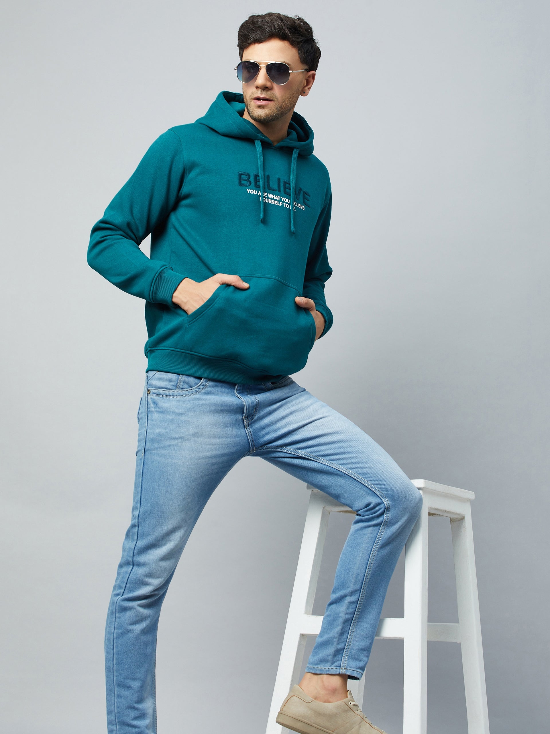 Panderosa Pine Printed Full Sleeve Hooded Sweatshirt