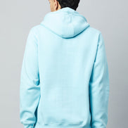 Sky Blue Printed Full Sleeve Hooded Sweatshirt