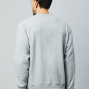 Light Grey Printed Full Sleeve Round Neck Sweatshirt