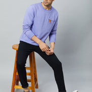 Lilac Solid Full Sleeve Round Neck Sweatshirt