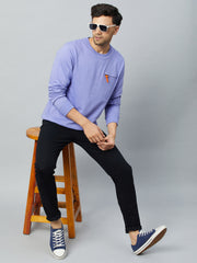 Lilac Solid Full Sleeve Round Neck Sweatshirt