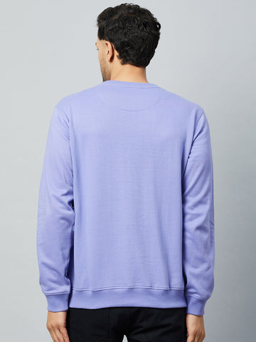 Lilac Solid Full Sleeve Round Neck Sweatshirt