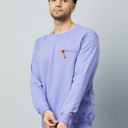 Lilac Solid Full Sleeve Round Neck Sweatshirt