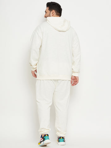 Off White Solid Plus Size Sweatshirt