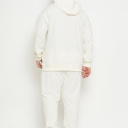Off White Round Neck Plus Size Track Suit