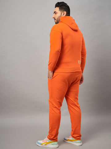 Orange Round Neck Plus active Sweatshirt