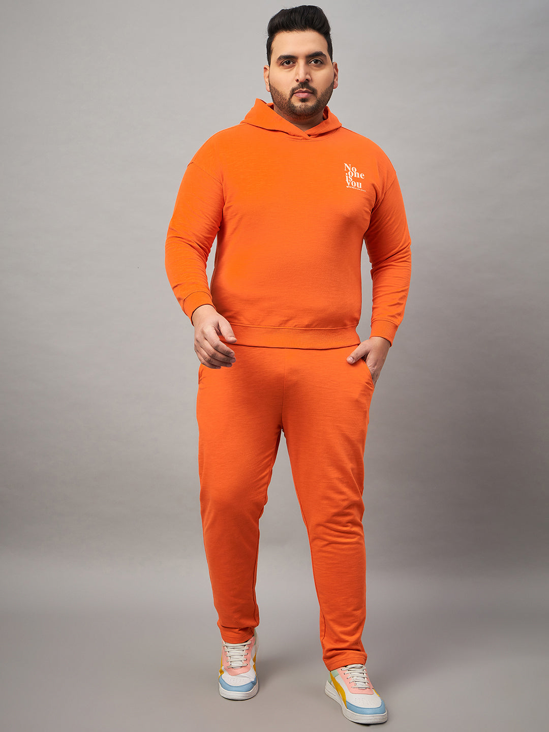 Orange Printed Plus active Track Pant