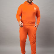 Orange Round Neck Plus active Sweatshirt