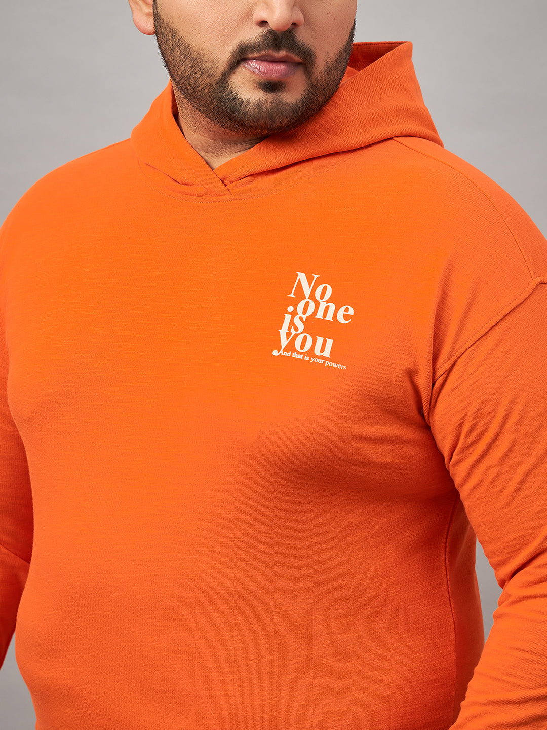 Orange Round Neck Plus active Sweatshirt