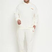 Off White Solid Plus Size Sweatshirt
