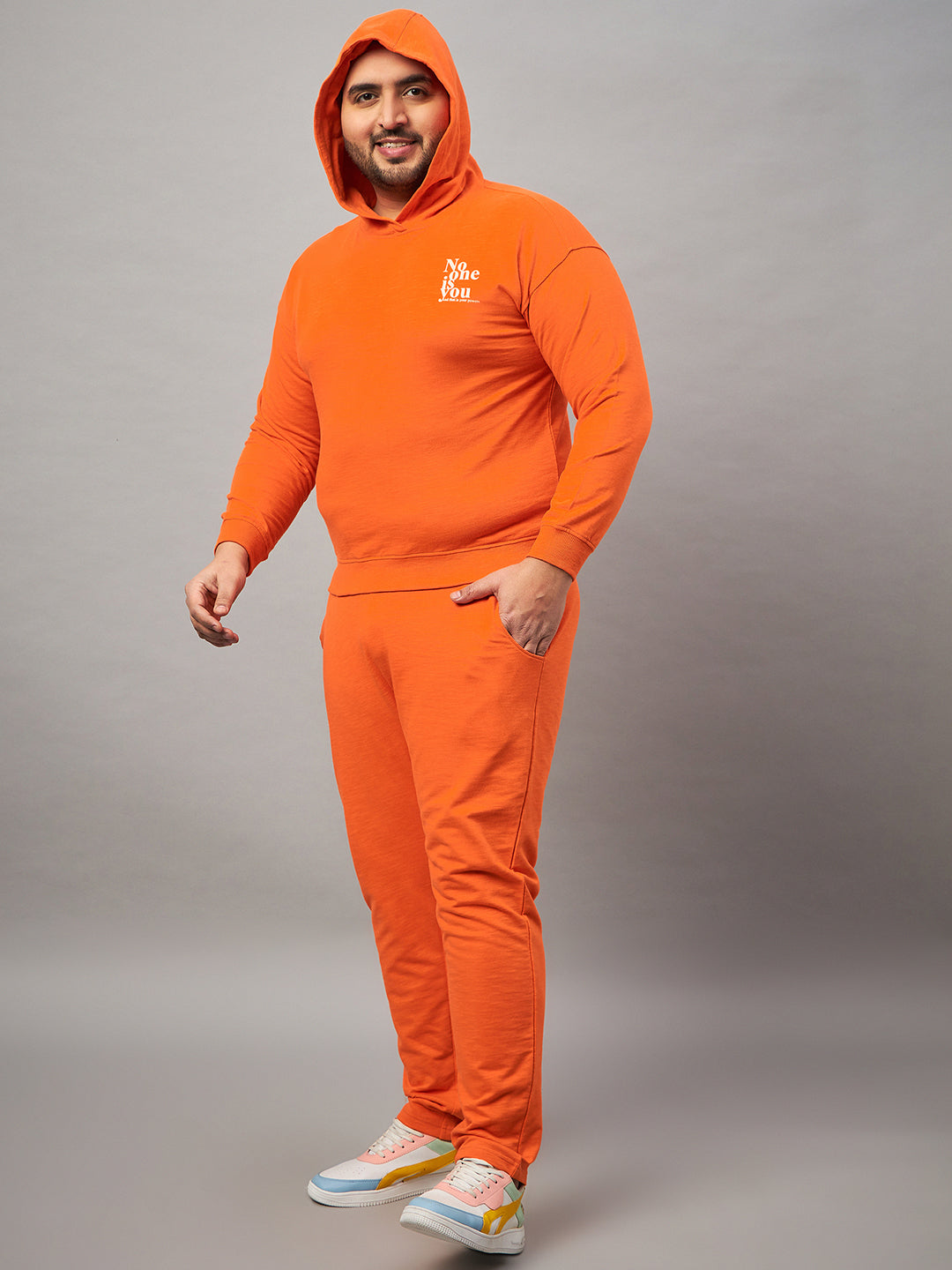 Orange Printed Plus active Track Pant