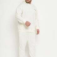 Off White Round Neck Plus Size Sweatshirt
