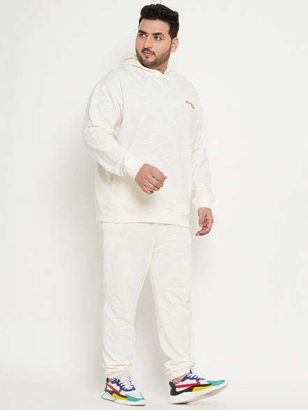 Off White Round Neck Plus Size Sweatshirt