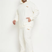 Off White Round Neck Plus Size Track Suit