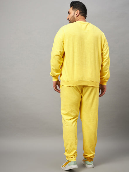 Limer Yellow Printed Plus active Track Pant