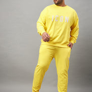 Limer Yellow Printed Plus active Track Pant