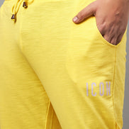 Limer Yellow Printed Plus active Track Pant