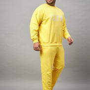 Limer Yellow Printed Plus active Track Pant