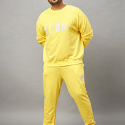 Limer Yellow Printed Plus active Track Pant