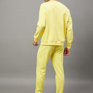 Lime Yellow Solid Full Sleeve Round Neck Sweatshirt