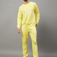 Lime Yellow Solid Full Sleeve Round Neck Sweatshirt