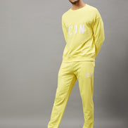 Lime Yellow Solid Full Sleeve Round Neck Sweatshirt