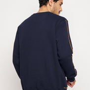 Navy Solid Full Sleeve Round Neck Sweatshirt