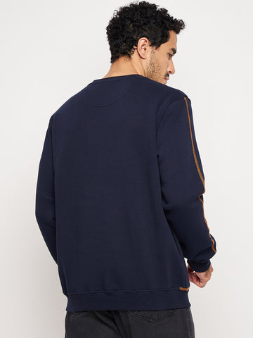 Navy Solid Full Sleeve Round Neck Sweatshirt